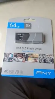 PNY 64GB Turbo Attaché 3 USB 3.0 Flash Drive - (P-FD64GTBOP-GE), GREY