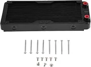 PC Water Cooling, 18 Pipe Aluminum Heat Exchanger for Computer CPU Water Cooling System, 240mm Mini Water to Air Heatsink with Threaded Port
