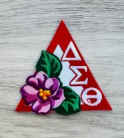 4" Delta African Violet Iron on/Sew on Patch, 1913, Embroidered Patch, #P-4193