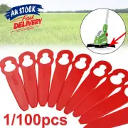 100 pcs Plastic Compatible With KULLER BOSCH OZITO Grass Trimmer Blades NEW