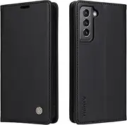 [YBFJCE] Case for Samsung Galaxy S21 5G PU Leather Wallet Case Cover,for Samsung Galaxy S21 5G Flip Folio Case with Card Holders,Magnetic Phone Case Compatible with Samsung Galaxy S21 5G,Black