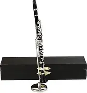 Dselvgvu Miniature Clarinet with Stand and Case Mini Musical Instrument Miniature Dollhouse Model Mini Clarinet Home Ornament (6.25" Clarinet)