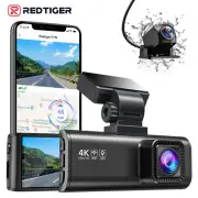 REDTIGER F7N 4K Dual Camera Dash Cam for Cars Front and Rear with 64GB SD Card