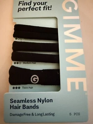 GIMME HAIR BANDS - 5 Pieces - Find Your Perfect Fit - Seamless Nylon Hair bands