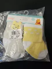 Disney Baby Winnie The Pooh Socks/Anklets 4 Pack NWT 0 - 6 MONTHS