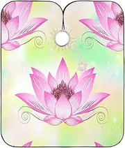 RPLIFE Beautiful Pink Lotus Flower Hair Salon Gown Hair Coloring Cape, Home Haircut Cape, Beautiful Pink Lotus Flower
