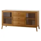 Artiss Buffet Sideboard Glass Doors - Oak glass,oak,paper Sideboards & Buffets