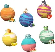 Outanaya 6Pcs Animal Bath Salt Balls Essential Oil Shower Bombs with Natural Ingredients Rich Fun Bathing Experience for Adults for Relaxation and
