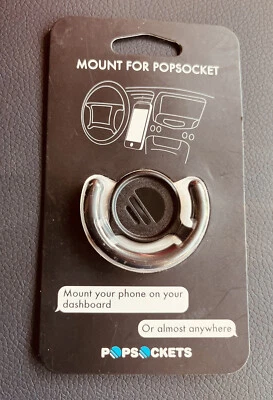 PopSockets PopClip Mount for all PopSocket Stands and Grips - Black