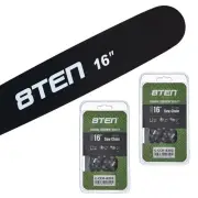 8TEN 16" Chainsaw Guide Bar & 2 Chains .063 3/8 60DL for Stihl 066 MS 660 460