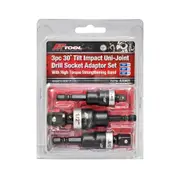 PK Tools 30 Tilt Impact Uni-Joint Drill Socket Adaptor Set 3pc