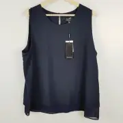 [ DIANA FERRARI ] Womens Navy Minogue Layered Top NEW | Size AU 16