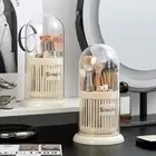 Rotating Cosmetic Brush Holder With Lid Storage Rack Makeup Tools