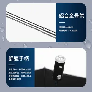 鴻嘉源UV-10 LED自動10骨反向傘 阻絕紫外線 鋁合金骨架 LED燈照明 一鍵開收 摺疊雨傘 遮陽傘 防曬傘 雨傘