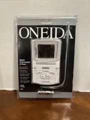 Oneida Digital Probe Oven Thermometer and Timer #31161 White - NEW & SEALED!