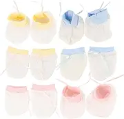 [Minkissy] 3Sets Breathable Scratch Gloves for Newborns Comfortable Hands Protectors and Stretchy Design for Boy Girl Prevents Scratches Portable Mittens