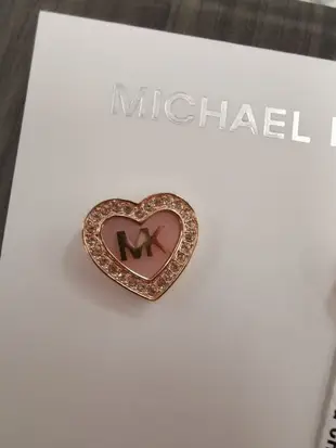 美國購回正品MK名牌 Michael Kors防過敏不鏽鋼耳針貼耳玫瑰金水鑽愛心耳環