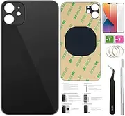 Day-market 12 Back Glass Replacement for iPhone 12 Back Cover Glass (6.1 Inch) with Pre-Installed Tape +Installation Instruction + Repair Tools+ Screen Protector (Black)