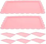 Amosfun 8pcs Decorative Tray Fruit Platter Platters Coffee Tray Large Serving Tray Serving Dishes for Parties Household Serving Tray Serving Tray for Entertaining Outdoor Tray Pp Pink