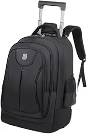 BaotyJie Rolling Backpack with Trolley Computer Bag Oxford Cloth Carry on Luggage Bag Trolley Backpack with Wheels for Camping Travel
