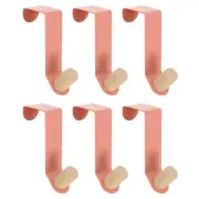 Over the Door Hooks,6pcs - Door Hanger Hook, Hooks for Hanging Clothes (Pink)
