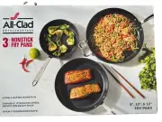 Nib All-Clad 3 Piece Long-last Nonstick Fry Pans 8”,10”&12”