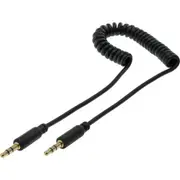 Pro.2 LA1092 Stereo 3.5mm Plug to 3.5mm Plug AUX audio Curly Cable Lead 1m