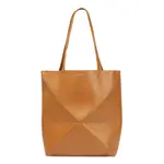 全新現貨 LOEWE PUZZLE FOLD TOTE 中款 亮面牛皮 托特包 暖沙色