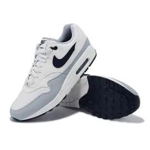 【NIKE 耐吉】休閒鞋 Air Max 1 男鞋 女鞋 白 灰 藍 經典 氣墊 復古 運動鞋(FD9082-002)