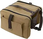 Ipetboom Pet Dog Outdoor Backpack Adjustable Portable Saddlebag for Hiking and Camping Lightweight Breathable Canvas Carrier Side Pockets for Snacks and Essentials Khaki
