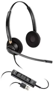 Plantronics EncorePro HW525 USB Binaural On-Ear Headset, Part# 203444-01 NEW