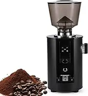 Coffee Bean Grinder, Spice Pulverizer Machine with 1-18 Gear Adjustment and Button Control Panel, 64Mm Flat Knife Disc, Quantitative Powder Output 3.5G/s, for Coffee Bean