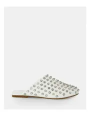 [Novo Shoes] Zasper Flat Mules in White