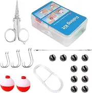 Mini Fishing Kit - Set Of 24 Freshwater Tackle Kit | Compact Portable Gear Accessories With Case For Lake River Sea Kayak Boat Shore Surf Creek Beach