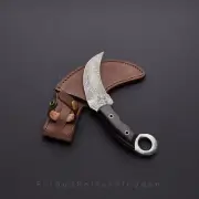 Rare!!! Custom Handmade Damascus Steel Full Tang Karambit Knife Horn