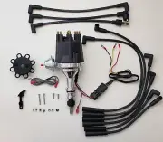 small cap FORD INLINE 6 170 200 250 BLACK HEI Distributor + spark plug wires