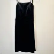 NWT! Next Up Junior Strapless Velour Dress Cocktail and Party Black Size 1/2