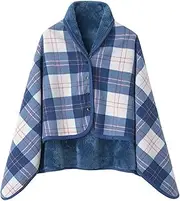 [SUOYUANJIE] Wheelchair Blanket Leg Cover, Wearable Thickening Old Man Shawl Wheelchair Cosy Fleece Blanket Warm Lap Blankets