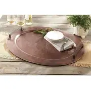 NIB Mud Pie Extra Large Hammered Copper Gallery Oval Decorative Tray, 23" x 30"