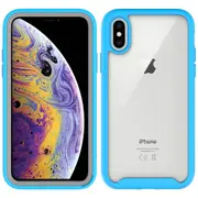 MCC Shockproof Bumper Case iPhone Xs X Clear Back Cover Apple iPhoneXs [Sky Blue]