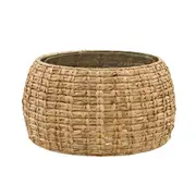 Beatrice Coffee Table Round Glass Top 72cm woven