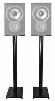 Black 37” Steel Speaker Stands For Polk Audio TSi100 Bookshelf Speakers