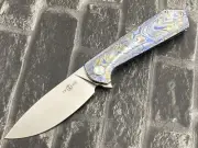 Twosun Folding Knife M390 Timascus Handle Camping Knife TS223-M390-Timascus