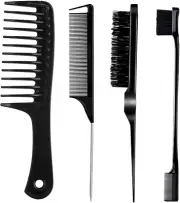 4 Pieces Hair Styling Comb Set Teasing Hair Brush Rat Tail Comb Edge Brush for E