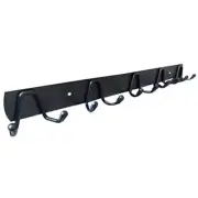 Stainless Steel Double Coat Rack Hooks Wall Mounted Rail with 5 Hooks