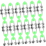 GAROZATION 50pcs Bell Clip Night Fishing Bite Alarm Dual Bell Fishing Alarm Fishing Pole Bell Bait Alarm Indicator Fishing Rod Bait Alarm Night Fishing Bite Indicator Fishing Rod Bells
