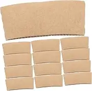 Homoyoyo 100pcs Corrugated Cardboard Coffee Cup Sleeves Disposable Heat Resistant Insulator for Hot Beverages Elegant Card Design for Business Use
