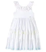 [Patachou] Patachou Liberty ruffled cotton dress Y 4 white