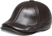 [CVMRBY] Winter Hats,Real Leather Berets Hat Men's Autumn and Winter Keep Warm with Ear Protectors Fashion