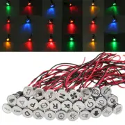 16mm 12/24V Metal LED Dash Panel Warning Indicator Light For Car Boat Truck Van